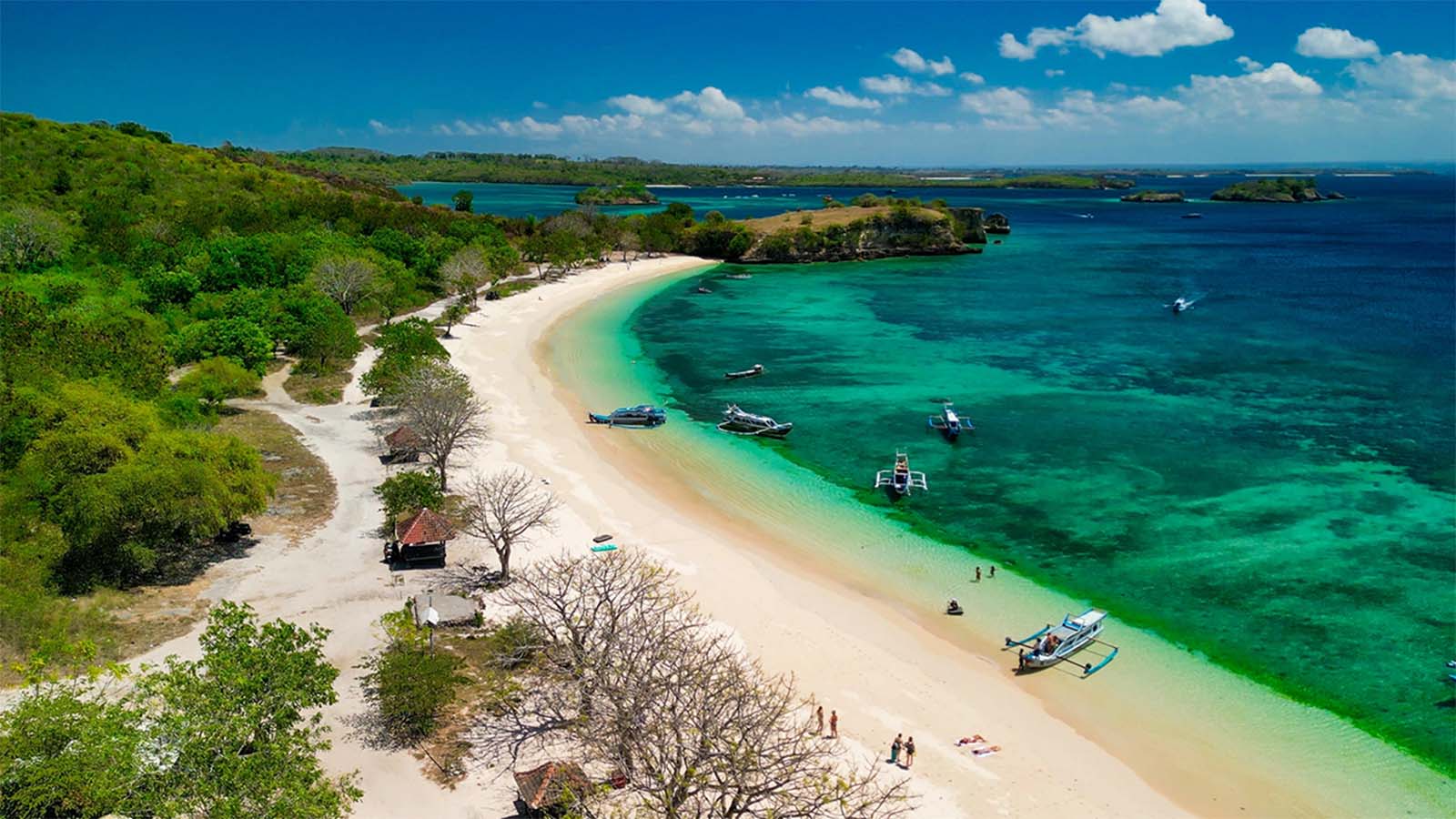 Volcanic landscapes and turquoise bays of Lombok, Indonesia